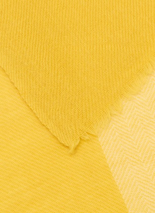 细节 - 点击放大 - LANE’S - Bicolour Herringbone Wool Cashmere Scarf
