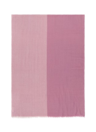 细节 - 点击放大 - LANE’S - Bicolour Herringbone Wool Cashmere Scarf