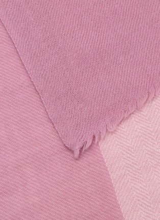 细节 - 点击放大 - LANE’S - Bicolour Herringbone Wool Cashmere Scarf