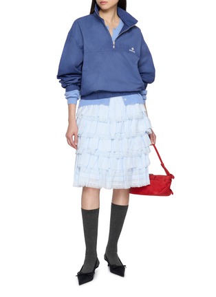 模特儿示范图 - 点击放大 - SHUSHU/TONG - Stand Collar Cotton Pullover Top