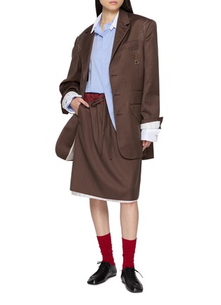 模特儿示范图 - 点击放大 - SONIA CARRASCO - Contrast Drawstring Waistband Skirt