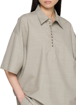 - SONIA CARRASCO - Short Sleeve Half Placket Tailored Shirt