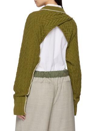 背面 - 点击放大 - SONIA CARRASCO - Cross Front Chevron Knit Cropped Sweater