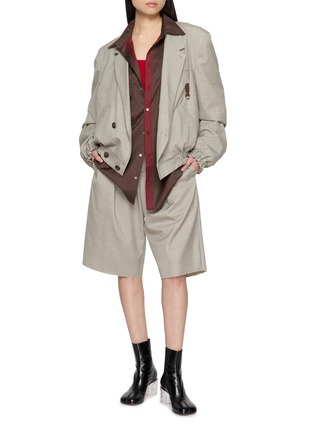 模特儿示范图 - 点击放大 - SONIA CARRASCO - Contrast Placket Flap Pocket Shirt