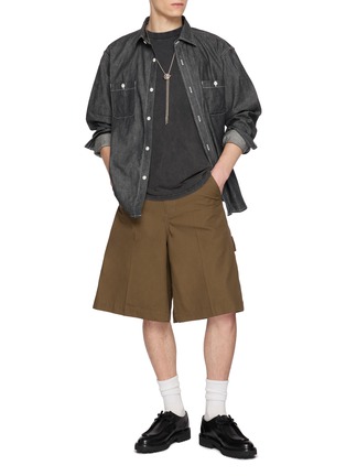 模特儿示范图 - 点击放大 - EDWIN - Contrast Stitch Denim Work Shirt