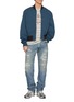 模特儿示范图 - 点击放大 - EDWIN - Distressed Wash Regular Straight Leg Denim Jeans