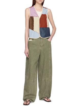 模特儿示范图 - 点击放大 - LAOWLA - Patchwork Bead Embroidery Panel Vest