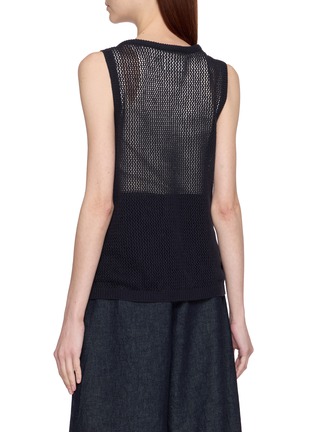 背面 - 点击放大 - LAOWLA - Hollow Out Embroidered Open Knit Cotton Linen Vest