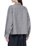 背面 - 点击放大 - LAOWLA - Floral Embroidery Frayed Trim Cotton Linen Silk Jacket