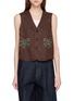首图 - 点击放大 - LAOWLA - Palm Tree Hand Embroidered Linen Vest