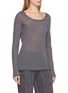 细节 - 点击放大 - SWAYING - Halter Two-Piece Sheer Panel Knit Top