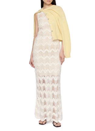 模特儿示范图 - 点击放大 - SWAYING - Crochet Sheer Silk Tank Long Dress