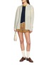 模特儿示范图 - 点击放大 - GUEST IN RESIDENCE - Picnic Plaid Silk Linen Shorts
