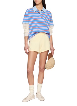 模特儿示范图 - 点击放大 - GUEST IN RESIDENCE - Layered Stripe Cashmere Rugby Shirt