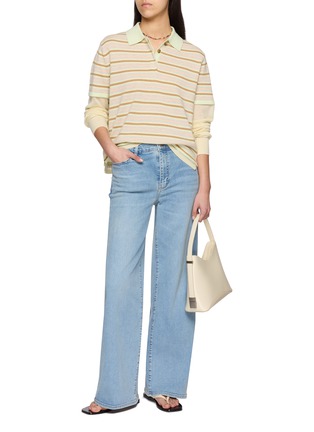 模特儿示范图 - 点击放大 - GUEST IN RESIDENCE - Layered Stripe Cashnere Rugby Shirt