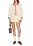 模特儿示范图 - 点击放大 - GUEST IN RESIDENCE - Gingham Shrunken Silk Linen Polo Shirt