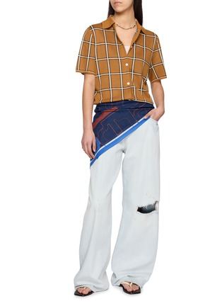模特儿示范图 - 点击放大 - GUEST IN RESIDENCE - Picnic Plaid Silk Linen Shirt