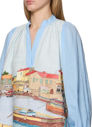  - MII - Harbour Landscape Kantha Embroidered Panel Shirt