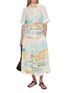 模特儿示范图 - 点击放大 - MII - Harbour Landscape Printed Silk Skirt