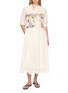模特儿示范图 - 点击放大 - MII - Beach Scene Hand Embroidered Shirt Dress