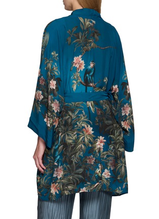 背面 - 点击放大 - DISTRICT MARGHERITA MAZZEI - Floral Print Contrast Trim Kimono