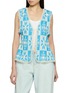 首图 - 点击放大 - YOUNG N SANG - Snowflake Floral Trim Tie Front Knit Vest