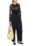 模特儿示范图 - 点击放大 - BEAUTIFUL PEOPLE - Cosmos Sheer Jersey Crewneck Cotton Top