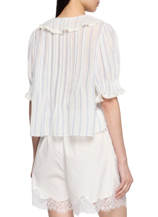 背面 - 点击放大 - DÔEN - Henri Striped Ruffle-Trimmed Blouse