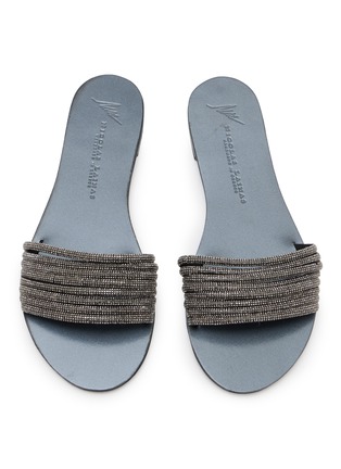 细节 - 点击放大 - NICOLAS LAINAS - Strass Band Leather Slides