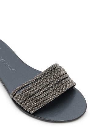 细节 - 点击放大 - NICOLAS LAINAS - Strass Band Leather Slides