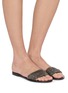 模特儿示范图 - 点击放大 - NICOLAS LAINAS - Strass Band Leather Slides
