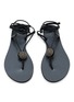 细节 - 点击放大 - NICOLAS LAINAS - Strass Dome Leather Thong Sandals 