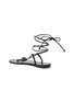  - NICOLAS LAINAS - Strass Dome Leather Thong Sandals 
