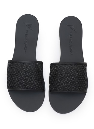 模特儿示范图 - 点击放大 - NICOLAS LAINAS - Fishnet Leather Slides