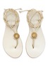 模特儿示范图 - 点击放大 - NICOLAS LAINAS - Strass Dome Leather Thong Sandals