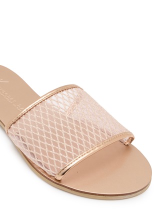 细节 - 点击放大 - NICOLAS LAINAS - Fishnet Leather Slides