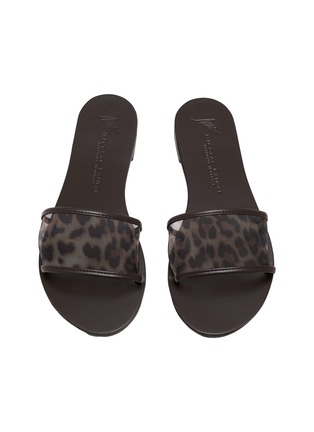 模特儿示范图 - 点击放大 - NICOLAS LAINAS - Printed Mesh Leather Slides