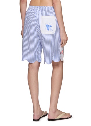 背面 - 点击放大 - RELAX RE-LUX - Tenno Floral Embroidered Stripe Panel Shorts