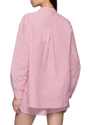 背面 - 点击放大 - RELAX RE-LUX - Bora Stripe Panel Floral Embroidered Shirt