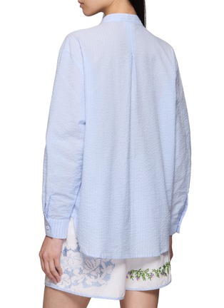 背面 - 点击放大 - RELAX RE-LUX - Bora Stripe Panel Floral Embroidered Shirt