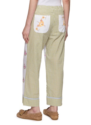 背面 - 点击放大 - RELAX RE-LUX - Etesia Chequered Panel Floral Embroidered Pants