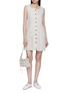 模特儿示范图 - 点击放大 - POSSE - Button Front Linen Mini Dress