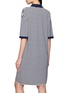 背面 - 点击放大 - JEFF BRUSSELS - Striped Polo Collar Cotton Knit Dress