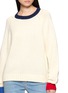  - JEFF BRUSSELS - Tricolour Contrast Trim Cotton Knit Sweater
