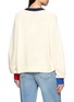 背面 - 点击放大 - JEFF BRUSSELS - Tricolour Contrast Trim Cotton Knit Sweater