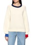 首图 - 点击放大 - JEFF BRUSSELS - Tricolour Contrast Trim Cotton Knit Sweater