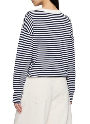 背面 - 点击放大 - JEFF BRUSSELS - Long Sleeve Drawstring Hem Stripe Top