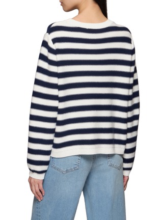 背面 - 点击放大 - JEFF BRUSSELS - Heart Motif Striped Knit Sweater
