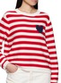  - JEFF BRUSSELS - Heart Motif Striped Knit Sweater