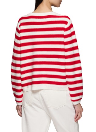 背面 - 点击放大 - JEFF BRUSSELS - Heart Motif Striped Knit Sweater
